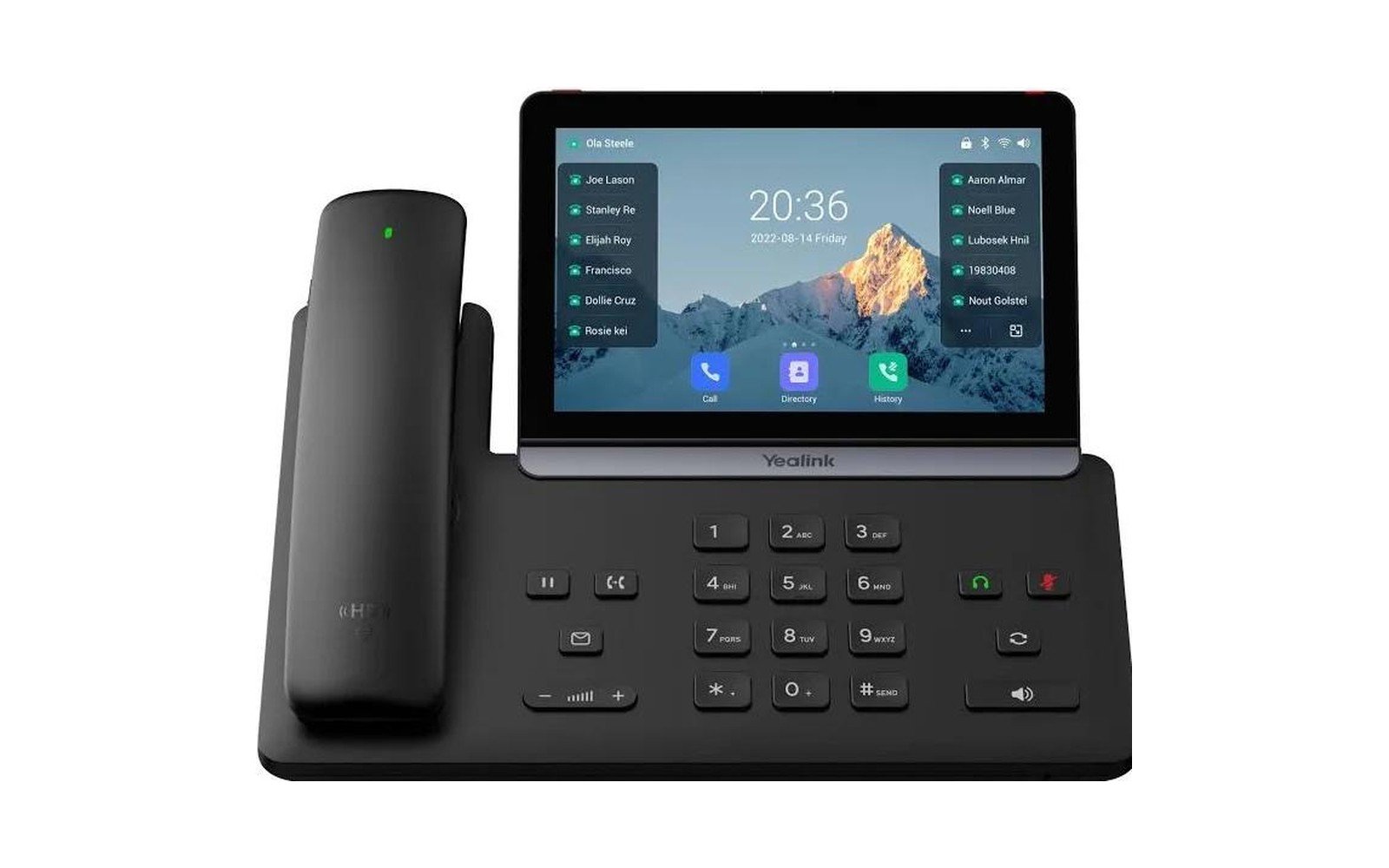 Téléphone IP Yealink T88 avec écran tactile couleur et combiné noir